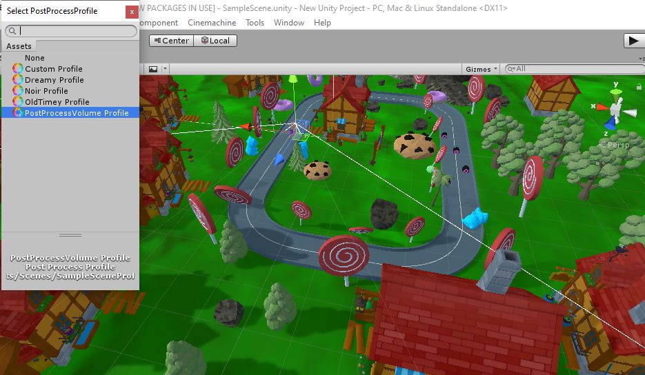 Select PostProcessProfile