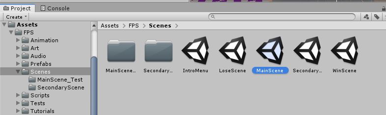 Projektfenster MainScene