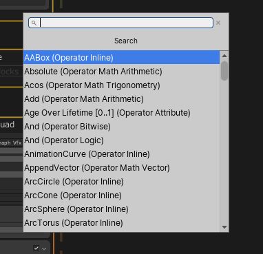 Auswahlmenü nach gedrückter Leertaste