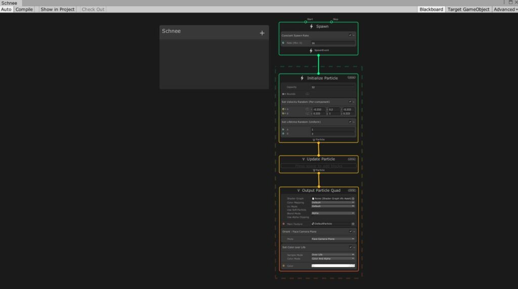 Bearbeitungsmenü Visual Effect Graph