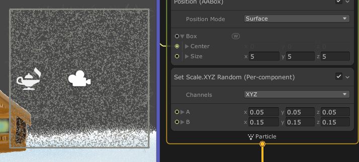 Schneeflocken nach Skalierung