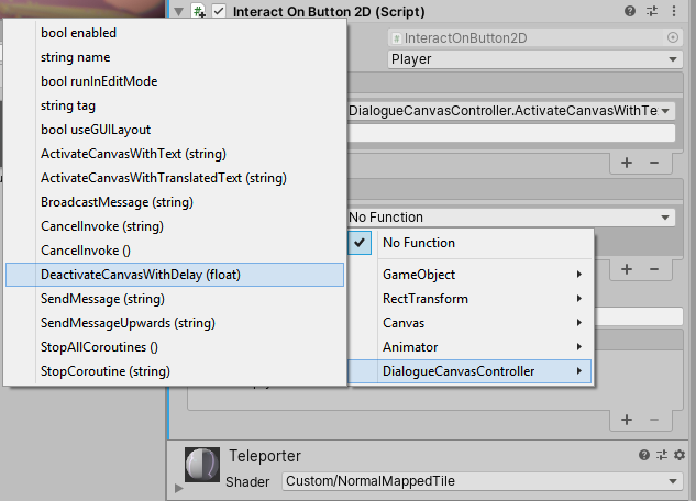 Feld wieder deaktivieren 2D Game Kit