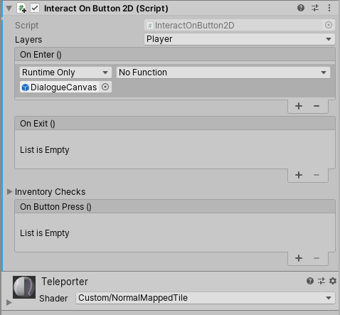 Interact on Button 2D