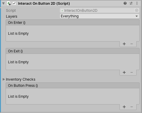 Interact on Button im 2D Game Kit